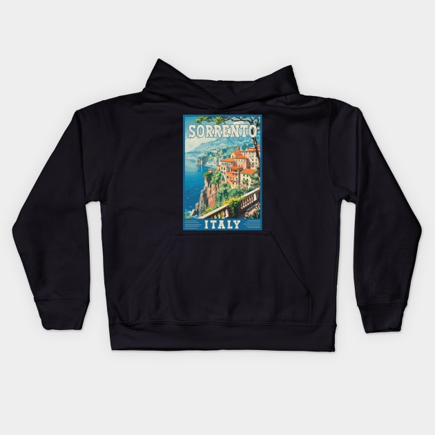 Sorrento Italy Mediterranean Paradise Travel Art Kids Hoodie by turtlestart